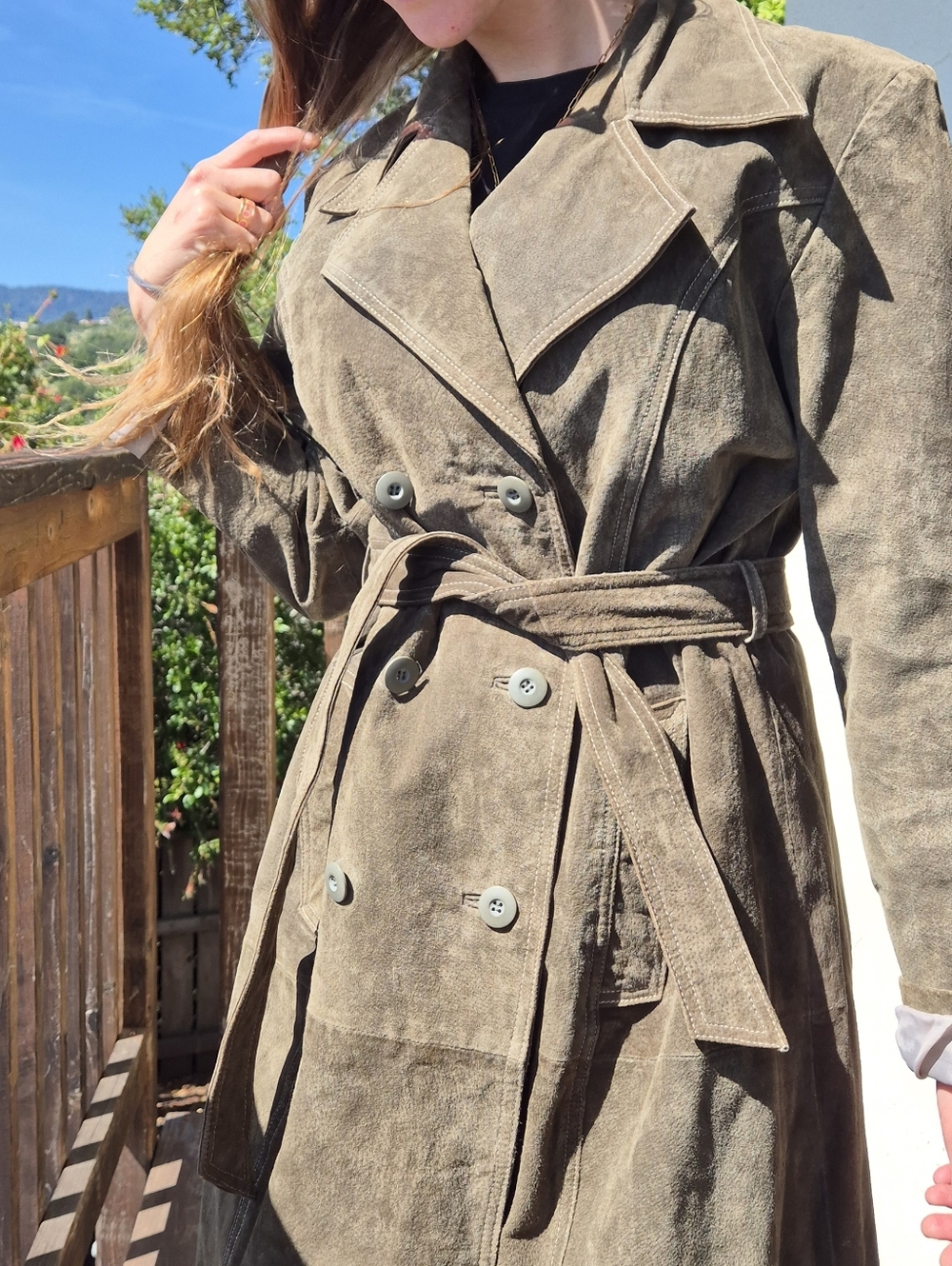 🤎 Wilsons Leather Oversized Leather Trench Coat 🤎 - Picture 4 of 15